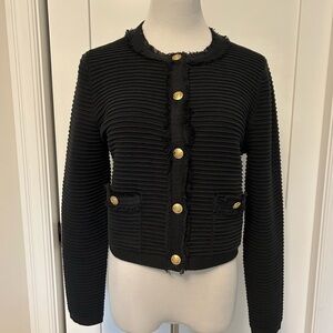 J Crew Emilie sweater lady jacket in striped texture cotton